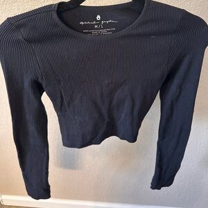 Spiritual Gangster Top Womens Medium Serene Twist Back Cropped Athletic Yoga